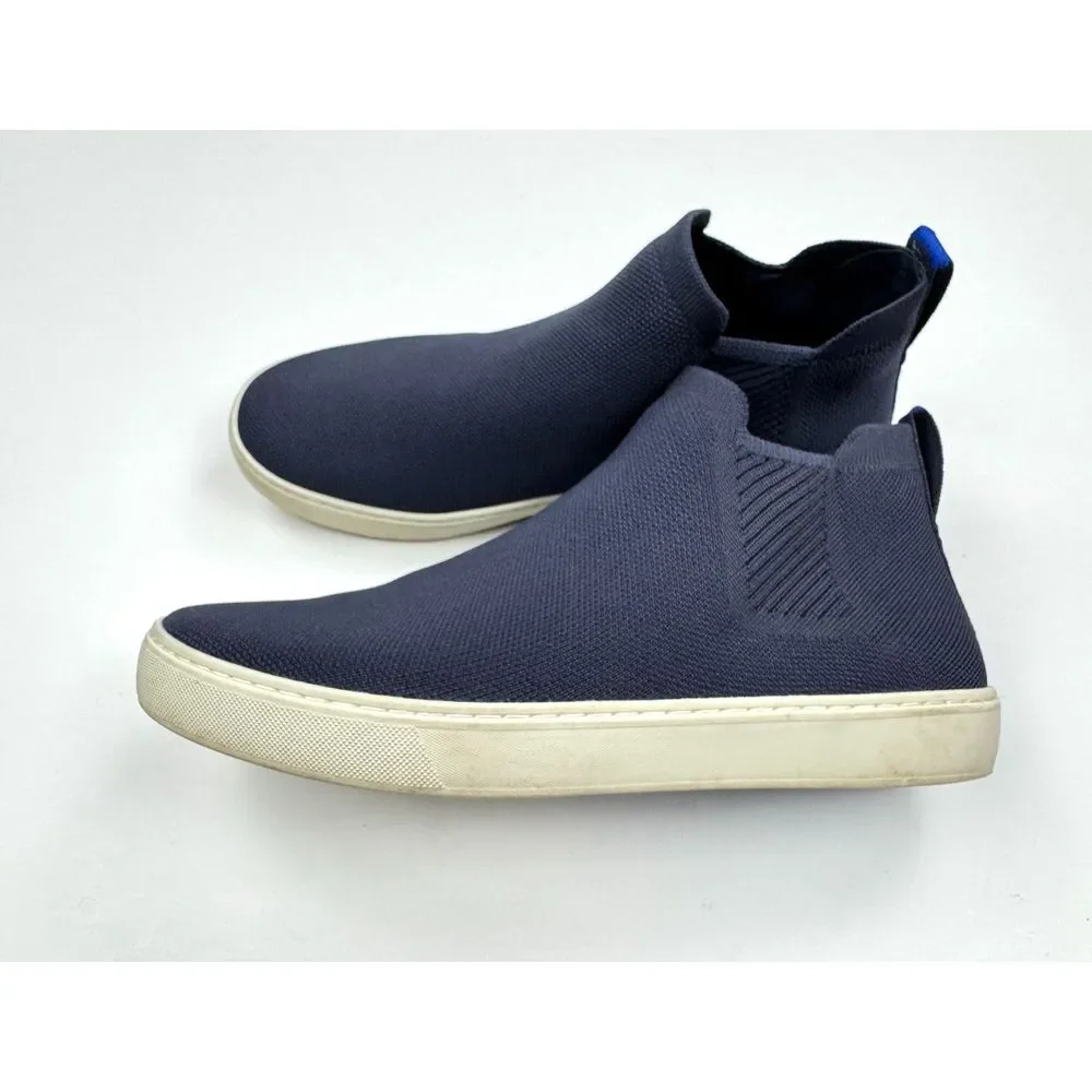 Rothy's Chelsea Boots Women 11 $145 Knit Comfort Washable Sneaker Round Toe Navy